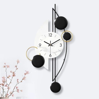 ساعت دیواری مدرن تلفیق چوب و فلز H450