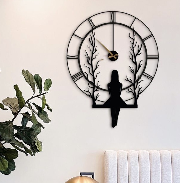 ساعت دیواری لیزری فلزی مدرن کد
